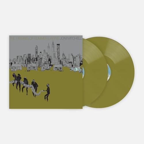 Joni Mitchell album cover and two green vinyl records shown.