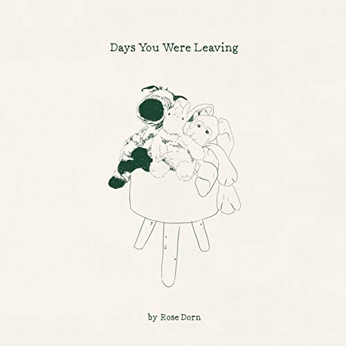 Line drawing of stuffed animals on a stool, album cover art.