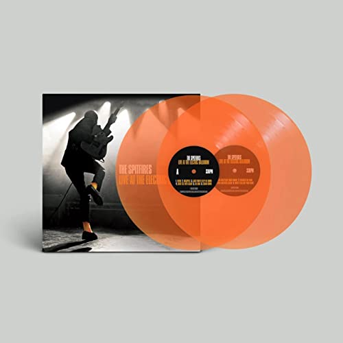 Transparent orange vinyl record of The Spitfires live performance.