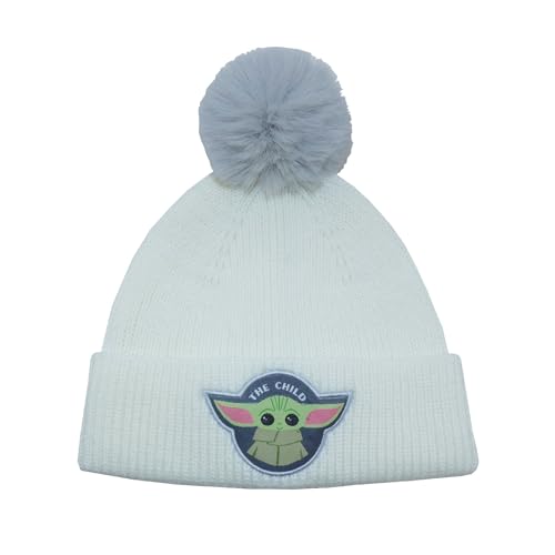 Star Wars: Mandalorian - Child Badge Pom (Unisex Black Beanie Pom) One Size