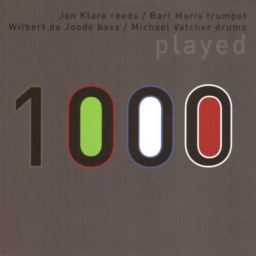 CD cover for “Played” featuring large, colorful numbers “1000”.
