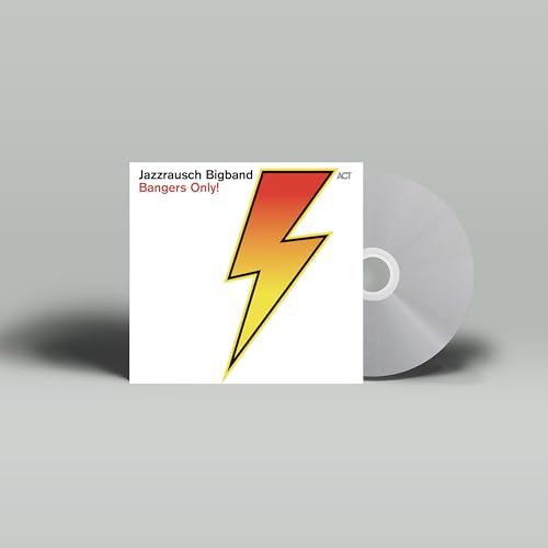 CD case with a white background, yellow lightning bolt, and clear disc.