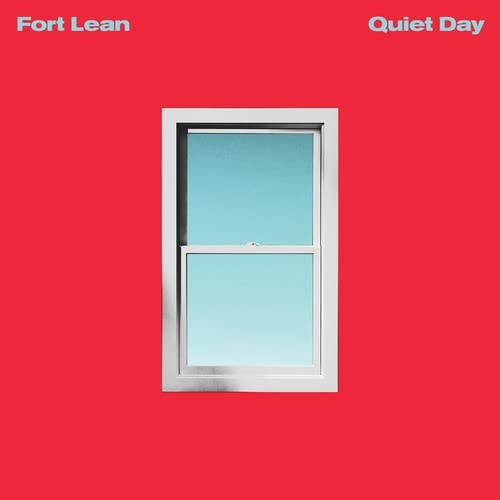 Red album cover featuring a white-framed window with a blue sky.