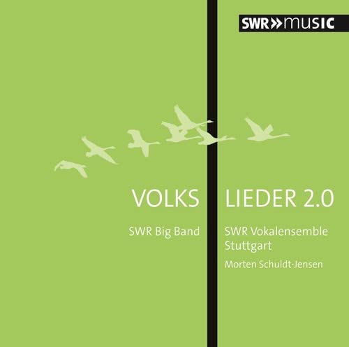 CD cover for "Volks Lieder 2.0" by SWR Big Band, green with birds.