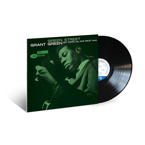 Grant Green's "Green Street" vinyl record with portrait cover and black disc.