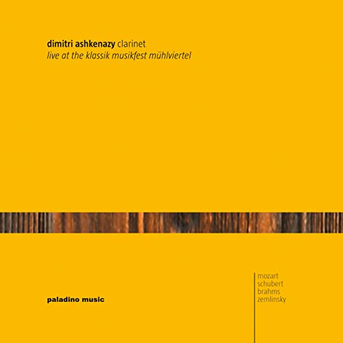 CD cover: yellow background, clarinet image, and composer names listed.