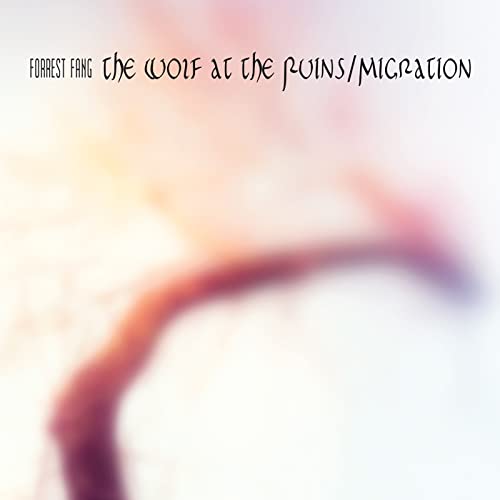 CD cover for Forrest Fang’s “The Wolf at the Ruins/Migration” with blurred wolf image.