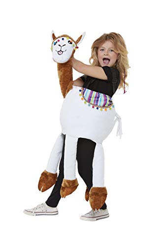 Smiffys 71085 Ride in Llama Costume, Girls, White, One Size