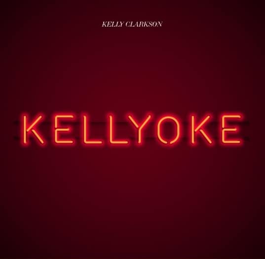 Red background with “KELLYOKE” in glowing neon-style lettering.