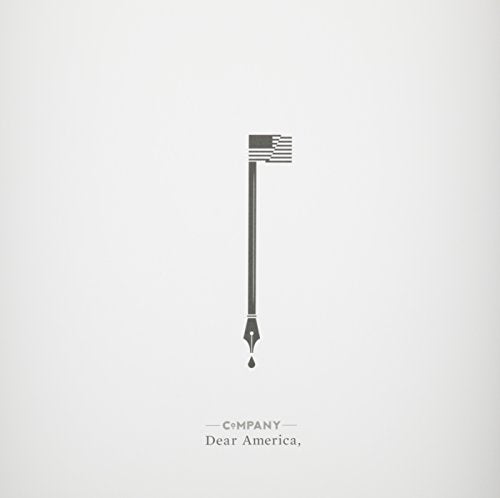 Black and white album cover featuring a pen shaped like an American flag.