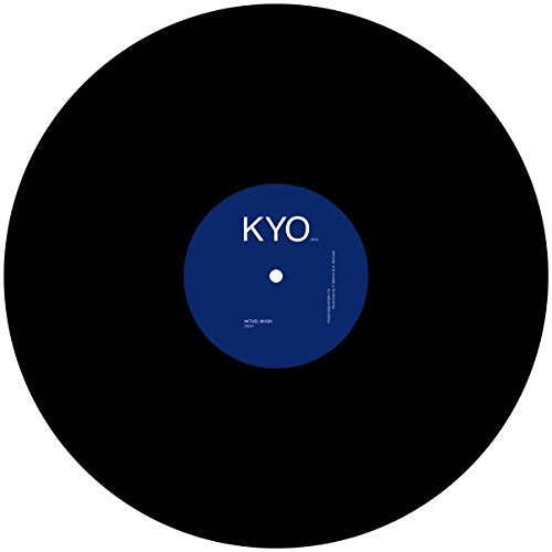 Black vinyl record with blue label displaying "KYO - Aktuel Musik" text.