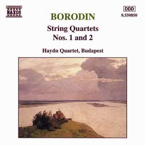 CD cover for Borodin’s String Quartets Nos. 1 and 2, landscape painting.