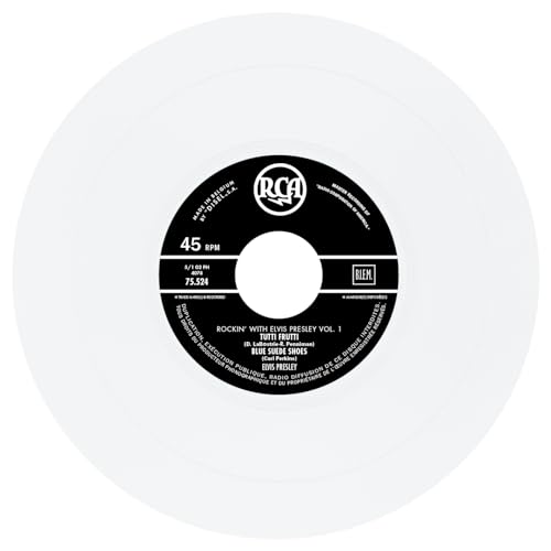 White vinyl record label with black RCA logo and song titles.