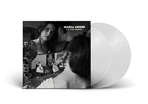 Maria McKee album cover and white vinyl record on white background.