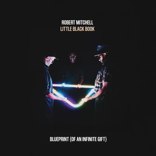 CD cover: Robert Mitchell's "Little Black Book" with figures and light trails.