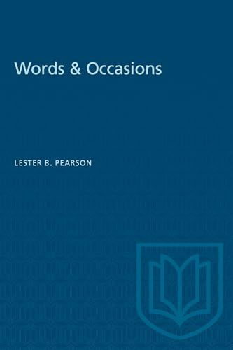 Book cover: “Words & Occasions” by Lester B. Pearson, with a crest.
