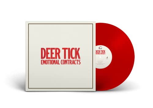 Deer Tick "Emotional Contracts" vinyl LP with red record and white cover.