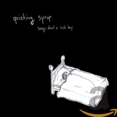 CD cover: black background with sketch of a person in bed.