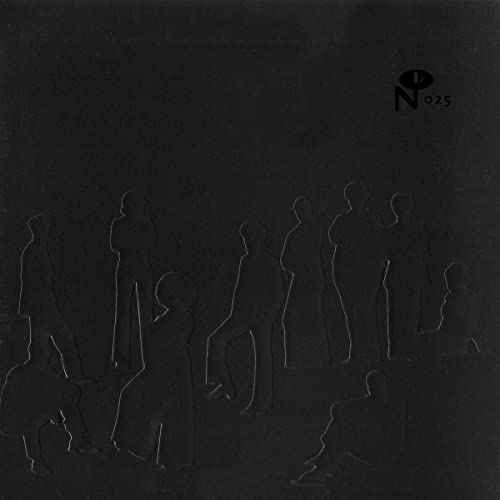 Black vinyl record cover with silhouetted figures in a crowd.
