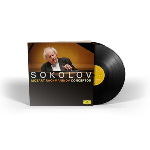 Vinyl record and cover featuring pianist Grigory Sokolov, Mozart, and Rachmaninoff.