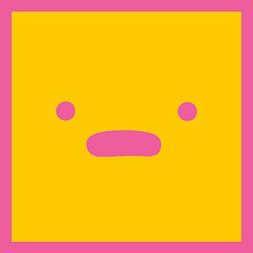 Yellow square with a simple pink face, open-mouthed expression.