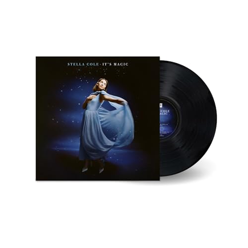 Stella Cole’s “It’s Magic” vinyl record with cover art of a woman in blue.