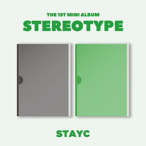 Stayc “Stereotype” CD album cover with two colored cases.
