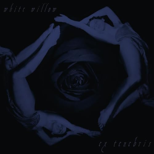Dark album cover featuring figures and a large, shadowed rose.