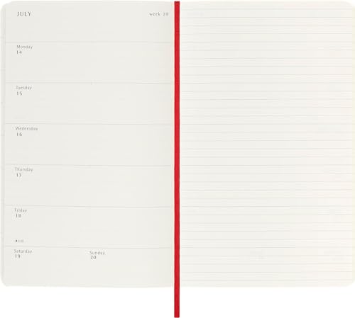 Moleskine 2025 12-Month Weekly Large Softcover Notebook: Scarlet Red