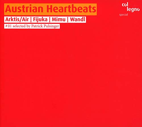 Red CD cover with white text: āAustrian Heartbeats #01ā and artist names.