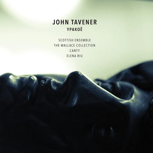 CD cover for John Tavener’s “Ypakoë” featuring a sculpted face.