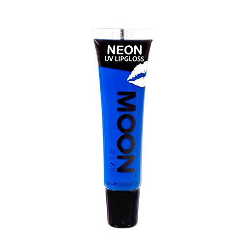 Moon Glow - Neon UV Lip Gloss – 15ml Blue Bubblegum – Scented and glows brightly under UV!