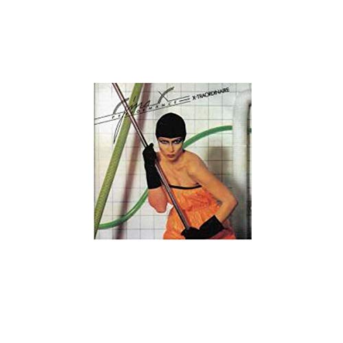 CD cover: woman in orange posing with a long, green object.