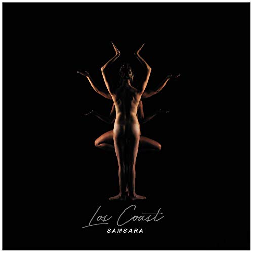 Black album cover featuring silhouetted figures in a meditative pose.