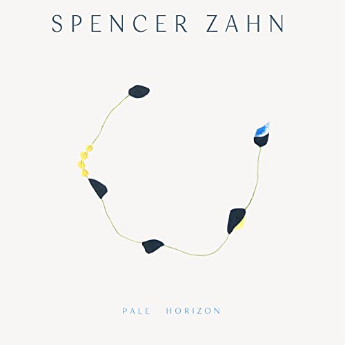 Album cover with minimalist abstract shapes connected by thin lines on a white background.