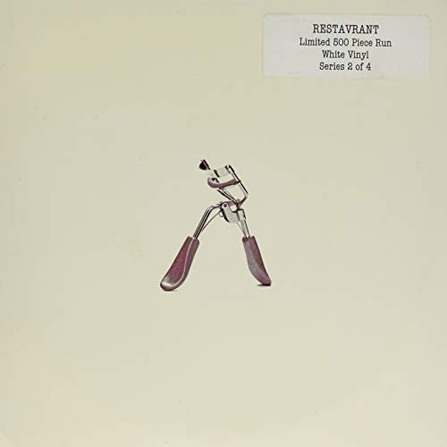 Vinyl record cover with an image of vintage eyelash curlers.