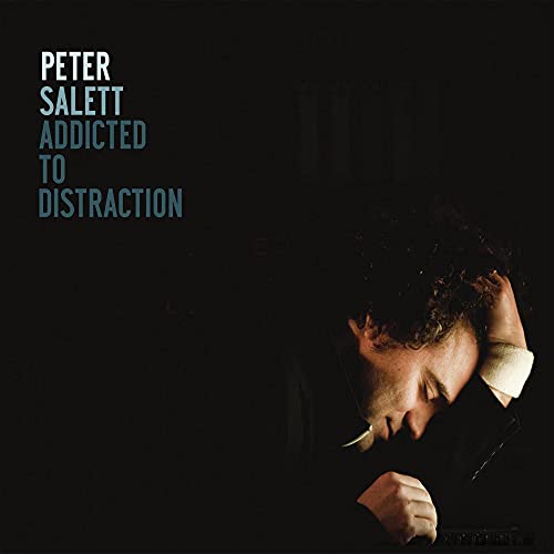 Album cover for Salett Peter’s “Addicted To Distraction” featuring a man’s portrait.