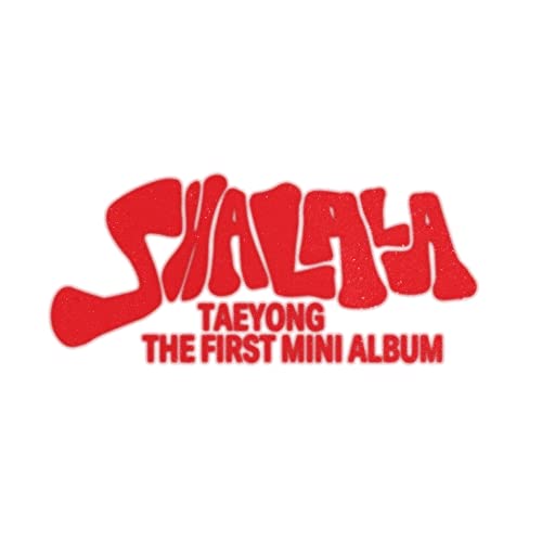 Taeyong’s “Shalala” album cover: red text with artist’s name below.
