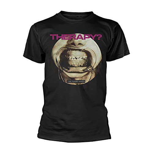 Therapy T Shirt Teethgrinder Band Logo Official Mens Black XL