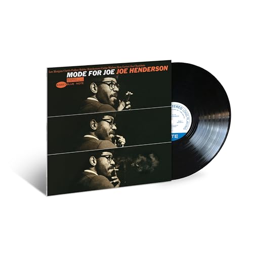 Vinyl record and cover for Joe Henderson's Mode for Joe featuring three portrait panels.
