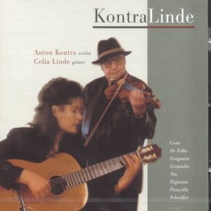 CD cover featuring a violinist and guitarist, with text "KontraLinde".
