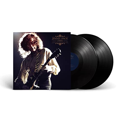 Jimmy Page vinyl record with cover featuring a guitarist.