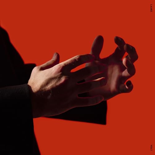 Hands reaching on a red background, album cover for Laake - Volt.