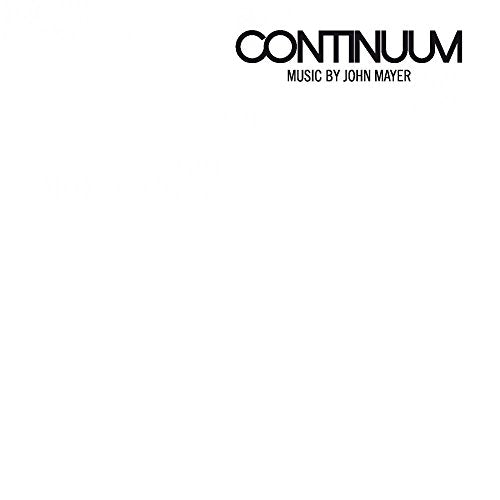 White album cover with black text: "Continuum" by John Mayer.