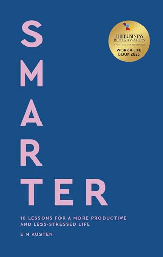 Book cover: “Smarter” by Emily Austen, blue background, pink text.