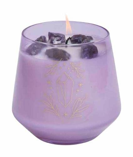 Amethyst Crystal Healing Scented Glass Candle (Large Scented Glass Candle)