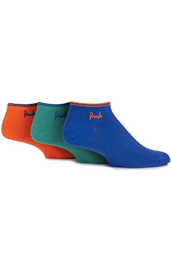 Four colorful ankle socks in orange, green, blue, and yellow.