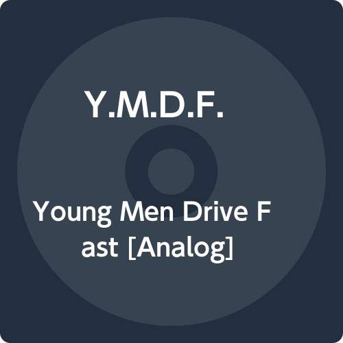 Dark blue vinyl record label with white text: "Y.M.D.F." and album title.