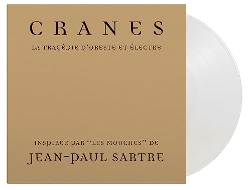 Vinyl record with tan cover featuring text: "Cranes - La Tragedie D'oreste Et Electre".