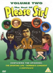 DVD cover for "Please Sir!", featuring classroom scenes and character portraits.